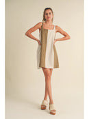 Color Block Linen Mini Dress