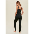 Nylon-Spandex Knit Jumpsuit - Black