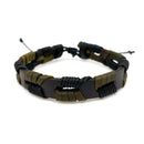 Aadi Green and Black Wrapped Leather Pull Tie Men's Bracelet