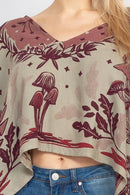Mushroom Scarf Top- Red
