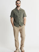 Seersucker Short Sleeve Camp Shirt