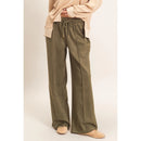 Suede Elastic Waistband Trousers