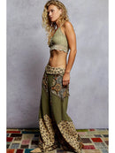 Double Gauze Varied Printed Patchwork Woven Pants