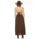 Leaf Print Tie Back Maki Dress