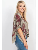 Mushroom Scarf Top- Red