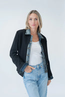 Mixed Media Denim Jacket- Clarissa