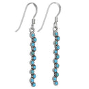 Blue Green Dozen Earrings with Turquoise & Sterling Silver