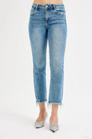 High Rise-Crop Straight-Slim Jeans