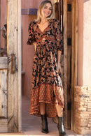 Twist Front LS Maxi Dress
