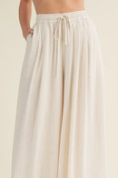 Cascading Volume Drawstring Waist Pants