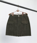 Utility Corduroy Mini Skirt