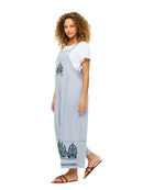 Embroidered Details Midi Overall