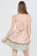 Printed Open Tie Back Sundress