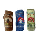 Whimsical Mushroom Fingerless Gloves