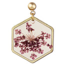 Cottage Floral Purple Dried Flower Earrings