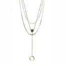 Three Layer Chain Necklace with Tribal Charm