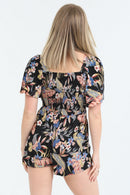V Neck Twist Front Cut Out Short Sleeve Romper