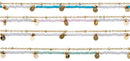 2 Strand Beads on Gold Chain With Disc Anklet