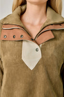 Corduroy Double Collared Pullover Jacket