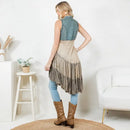 Front-Open Asymmetrical High Low Top- Latte