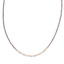 Metal Seed Bead and Faux Pearl Choker Necklace