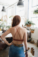Crochet Lace High Neck Crop Top