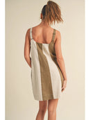 Color Block Linen Mini Dress