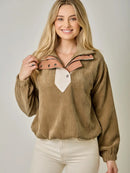 Corduroy Double Collared Pullover Jacket