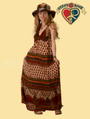 Indian Print String Maxi Dress