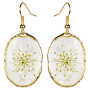 Dried Flower Oval Earrings