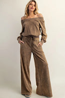 Soft Washed Off The Shoulder Jumpsuit