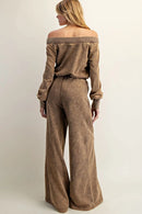 Soft Washed Off The Shoulder Jumpsuit