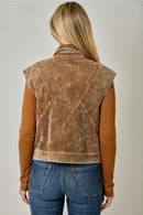 Oversized Washed Corduroy Vest - Washed Cocoa