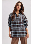 Oversized Plaid Button Down Shirt