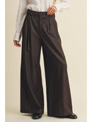 High-Waist Voluminous Wide-Leg Trousers - Espresso