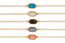 Oval Glass Pendant On Gold Chain Anklet