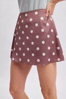 Polka Dot Satin Mini Skort