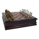 Metal Chessman with Wooden Board