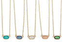 Oval Facet Pendant on Gold Chain