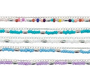Seed Bead & Metal on 2 Strand Anklet