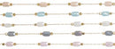 Oval Diamond Cut Glass Bead Necklace