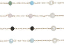 Facet Bead With Mini Pearl On Gold Chain Anklet