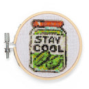 Mini Cross Stitch Embroidery Kit - Stay Cool - Pickle