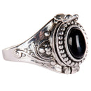 Adjustable Black Obsidian Poison Ring