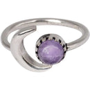 Assorted Adjustable Sun & Moon Brass Silver Tone Rings