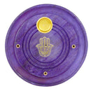 Round Hamsa Stick and Cone Incense Burner