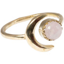 Assorted Adjustable Sun & Moon Brass Rings in Gold Tones