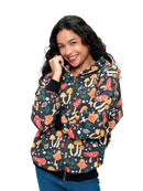 Zip-Up Hoodie Whimsical Mushroom
