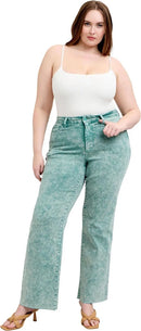Judy Blue - High Waisted Garment Dyed Raw Hem Dad Jean
