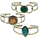 SMALL NATURAL STONE CUFF BRACELET
